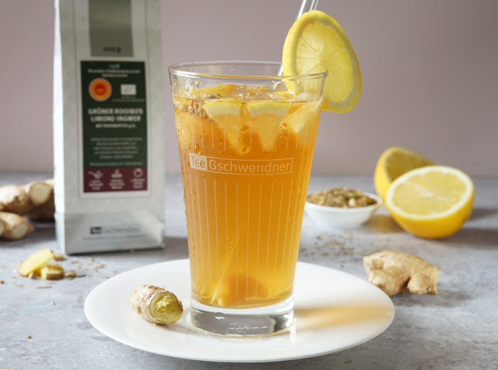 Eistee mit Grüner Rooibos Limone-Ingwer